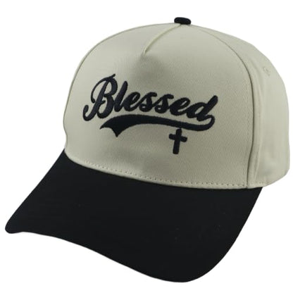 Blessed Hats for Men Women, Adjustable Embroidered Cotton Jesus Baseball Cap