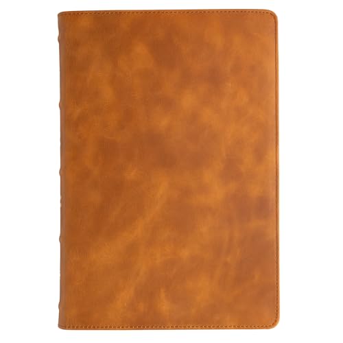 CSB Giant Print Bible, Holman Handcrafted Collection, Marbled Chestnut Premium Calfskin, Black Letter, Presentation Page, Sewn Binding, Full-Color Maps, Easy-to-Read Bible Serif Type