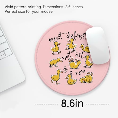 Pink Funny Duck Round Kawaii Mouse Pad for Desk, Small Mouse Pad Cute, Duck Gifts for Duck Lovers Desk Accessories, Office Gifts for Coworkers, Girly Office Decor 8.7x8.7 Inch - color: Pink Ducks