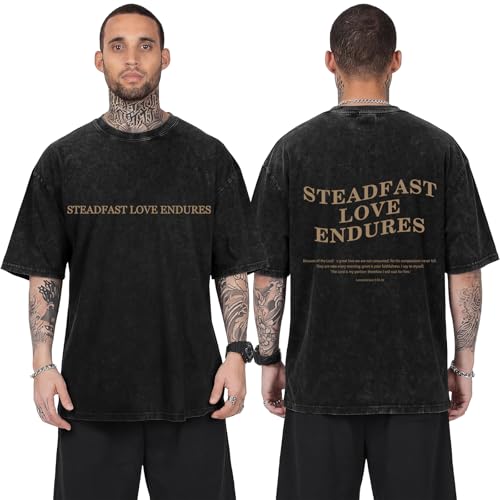 Christian Shirts for Men Jesus Oversized Vintage Workout Gym Graphic Top - color: Black-5, size: Medium