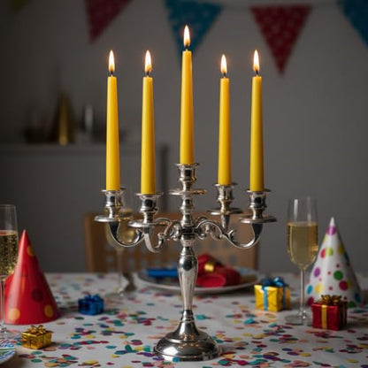 4 Pack Yellow Taper Candles丨Taper Candles 10 Inch Dripless丨Unscented & Smokeless Candlesticks Bulk丨7-8 Hours Long Burning Tall Candles丨Ideal for Christmas Weddings Parties Dinner - color: Yellow, size: 4 Pack Taper Candle