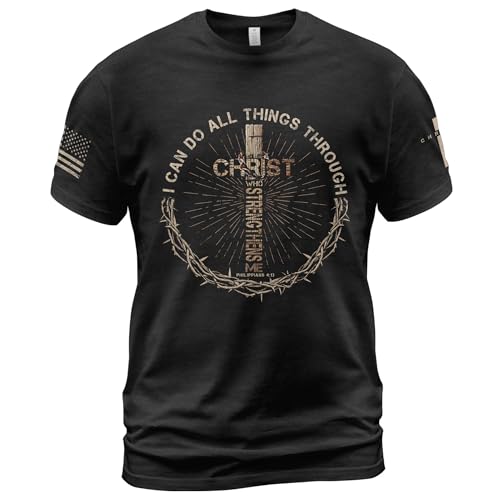 I Can Do All Things Through Christ, Jesus Shirts Men 2 - color: Black, size: Large