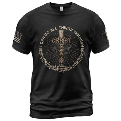 I Can Do All Things Through Christ, Jesus Shirts Men 2 - color: Black, size: X-Large