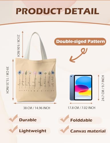 Bible Bags for Women, Christian Tote Bag, Gifts for Christian Women - color: Beige