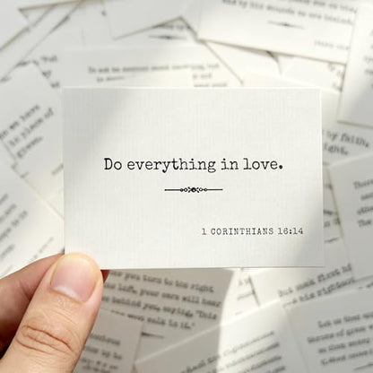 Bible Verse Cards, 60 Mini Prayer Cards on 300GSM Linen Paper - color: Minimalism