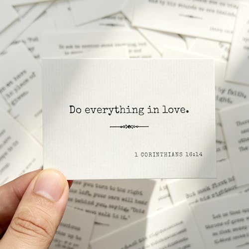 Bible Verse Cards, 60 Mini Prayer Cards on 300GSM Linen Paper - color: Minimalism
