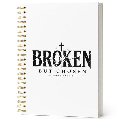 Broken But Chosen Christian Bible Journal Notebook for Women Men - color: broken but chosen