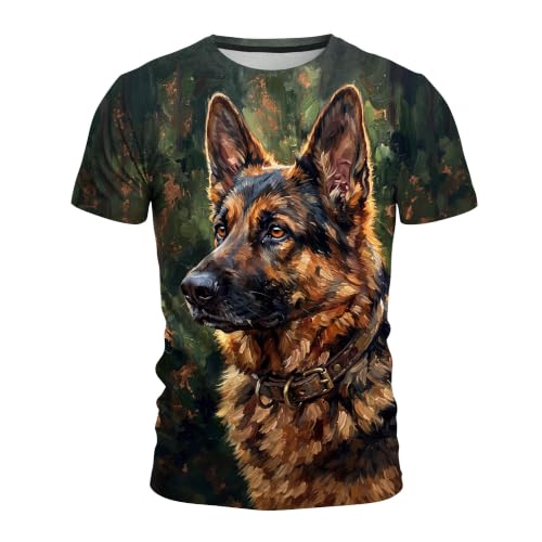 Funny Novelty Party Shirt Graphic 3D T-Shirt Short Sleeve Crewneck Shirts for Men S-4XL - color: Dog-01, size: Medium