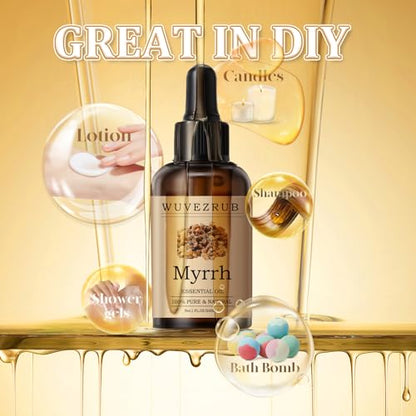 Myrrh Essential Oil for Diffuser & DIY -4 Fl Oz （120ML） - size: 4 Fl Oz (Pack of 1)