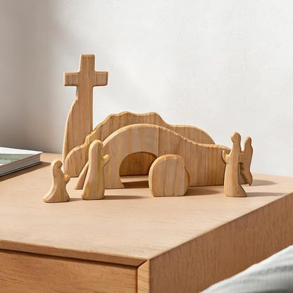 Empty Tomb Easter Scene and Cross Decoration