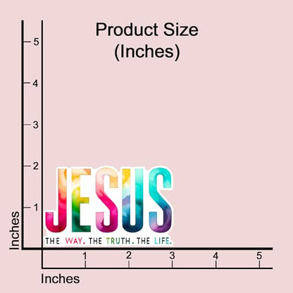 (3pcs) Jesus The Way The Truth The Life Sticker Christian Inspirational Quotes Bible Verse Vinyl Decal Stickers for Water Bottle Laptops Phone Case Car Kindles Hard Hat - 3x2