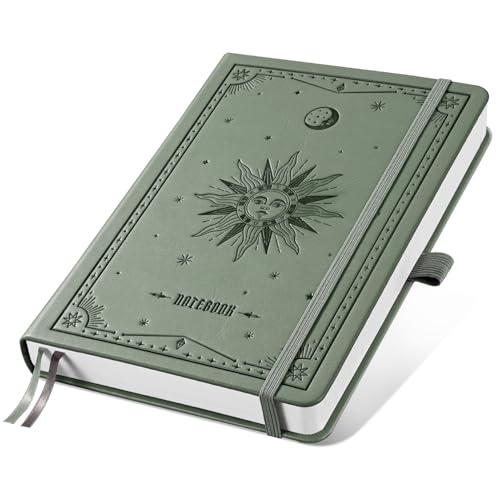 EMSHOI Dotted Journal Notebook, 192 Pages, A5 Size (5.7'' x 8.3'') - color: Light Green, style: Dotted