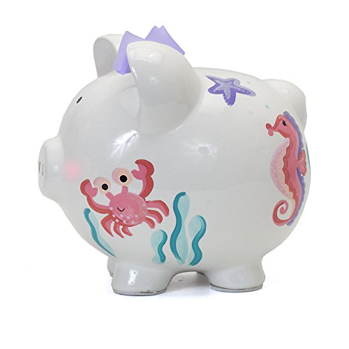 Child to Cherish Ceramic Piggy Bank for Girls, Mermaid - color: Mermaid