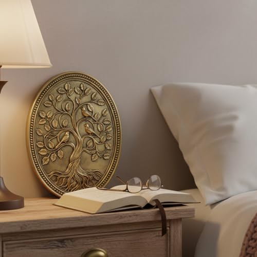 Tree of Life Wall Art Framed Hanging Plaque with Three Relief Birds - color: Tree of Life