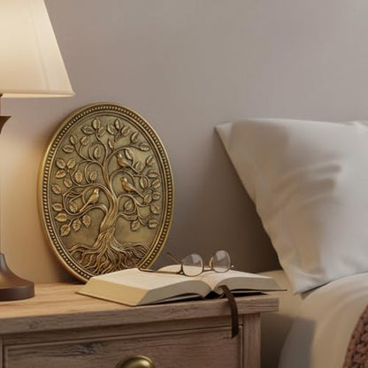 Tree of Life Wall Art Framed Hanging Plaque with Three Relief Birds - color: Tree of Life