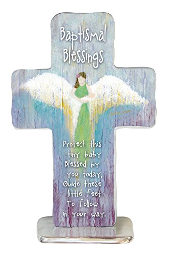 Cathedral Art (Abbey & CA Gift Baptismal Blessing Standing Cross, One Size, Multi - style: Baptismal Blessing