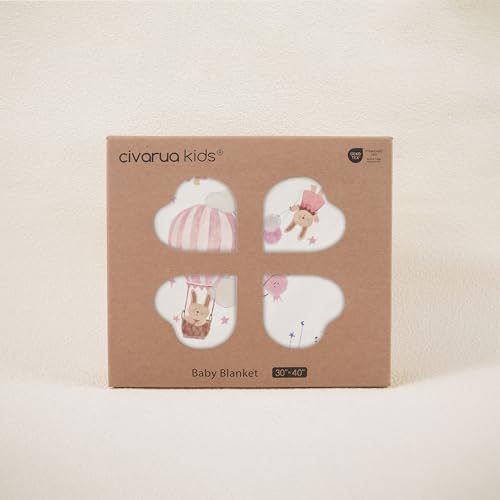 Fleece Baby Blankets for Girls & Boys, Infant Toddler Blanket - color: Pink Balloon Rabbit