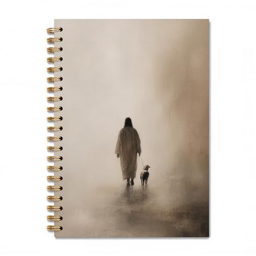 DOFQZ Jesus Leaves The 99 Sheep Christian Bible Religious Inspirational Spiral Notebook Journal,Vintage Christian Jesus Church Prayer Notebook Gift for Women Girls, 5.5 x 8.3 Inches - color: 15Child