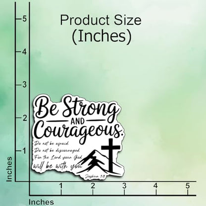 3Pcs Be Strong and Courageous Joshua 1:9 Bible Verse Stickers Christian Vinyl Sticker for Bible Journaling Jesus Faith Waterproof Sticker Water Bottle Laptop Phone Case Tumbler Mini Verse Decals 3x2.8
