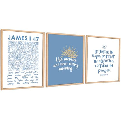 Set of 3 Poster Bible Verse Wall Art,His Mercies Are New Evey Morning Signs - color: His Mercies are New Every Morning