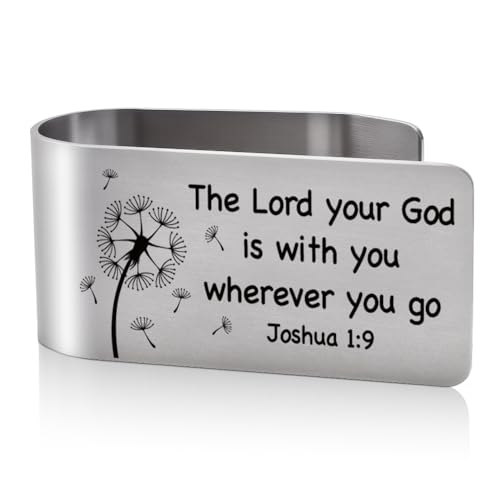 The Lord Your God is with You Joshua 1:9 Visor Clip for Cars Gifts - color: siliver