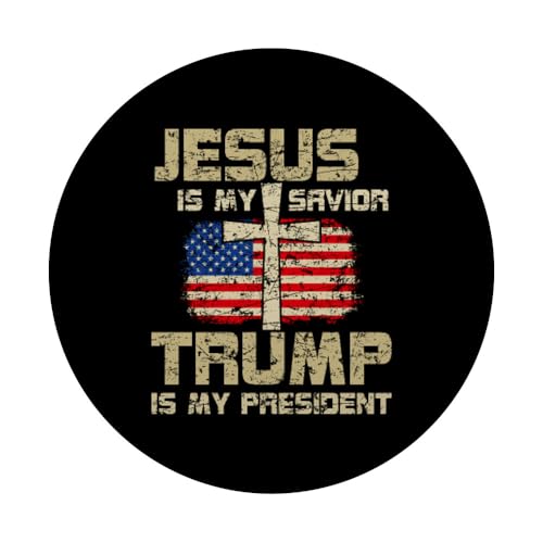 Jesus is My Savior Trump is My President for Men Women PopSockets Adhesive PopGrip - style: Adhesive PopGrip