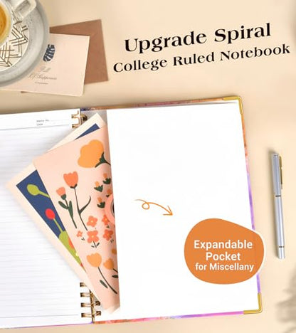 Lined Spiral Notebook Journal for Women, 150 Pages Cute Notebooks 5.75” x 8.38”, A5 Hardcover Spiral Journals with 100 GSM Thick Paper, College Ruled Notebook for Writing Work School, Autumn Tree - color: Autumn Tree