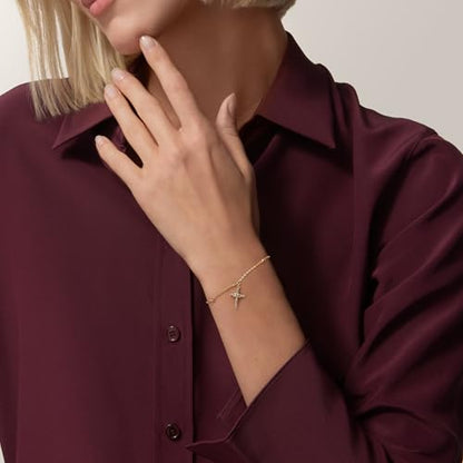 Gold Cross Bracelet for Women, Dainty 18K Gold Plated Double Pendant Jewelry, Sparkling Zirconia Prayer Bracelet, Adjustable Link Chain Lobster Clasp (5.9in + 2.4in) - style: Twisted Cross Bracelet