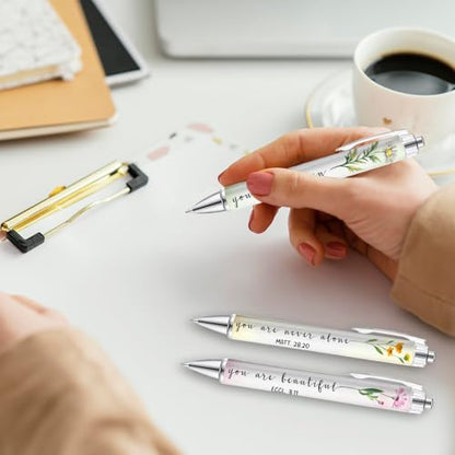 6Pcs Christian Pens for Women - Floral Bible Verse Ballpoint Pens with Inspirational Quotes, Religious Gifts for Women, Friend, Daughter and Church, Uplifting Office and School Supplies - style: Christian