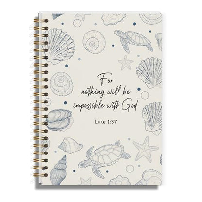 Christian Notebook for Women Men, Bible Verse Prayer Journal Gifts, Ocean Sea Life Spiral Notebook for Church Notes Taking - 5.5x8.3 - A11 - style: Christian Sea Life