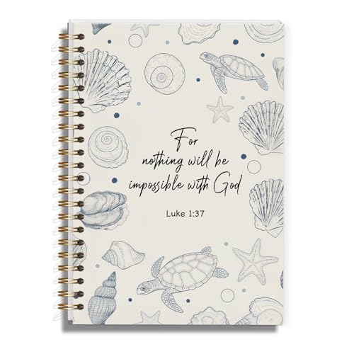 Christian Notebook for Women Men, Bible Verse Prayer Journal Gifts, Ocean Sea Life Spiral Notebook for Church Notes Taking - 5.5x8.3 - A11 - style: Christian Sea Life