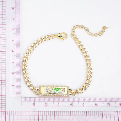 14K Yellow Gold Christian San Judas Bracelet For Women Men - Religious St Jude Bracelet, San Judas Tadeo Bracelet, Pulseras De San Judas Tadeo, Saint Jude Bracelets - color: Horizontal San Jude Bracelet 1