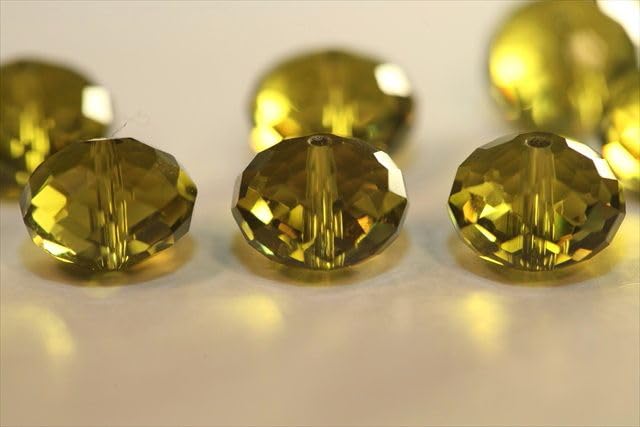 24pcs Adabele Austrian 6mm Faceted Rondelle Crystal Beads Khaki Green - color: Khaki Green, size: 4mm x 6mm - 24pcs