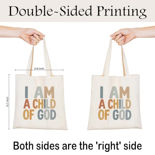 Christian Canvas Tote Bag for Women, Inspirational Faith Shoulder Bag - color: God 03