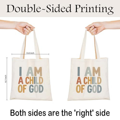 Christian Canvas Tote Bag for Women, Inspirational Faith Shoulder Bag - color: God 03