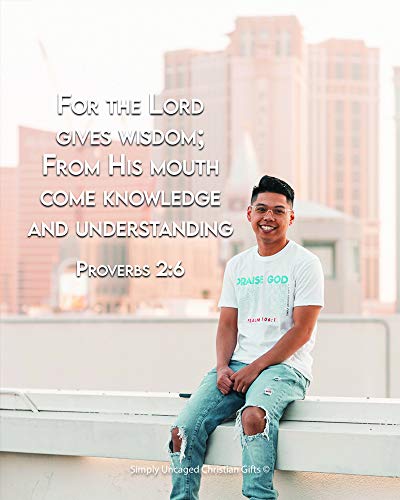 Personalized Picture Photo Custom Your Text Framed with Bible Verse Proverbs 2:6 Wall Decor Christian Gift Father Mother Love Faith Hope Words of Encouragement (8X10 [Personalized Background], NO Frame) - size: 8X10 [Personalized Background]