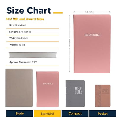 Personalized NIV Small Print Bible for Women, Name Engraved, Standard Size - color: Pink, style: King James Version