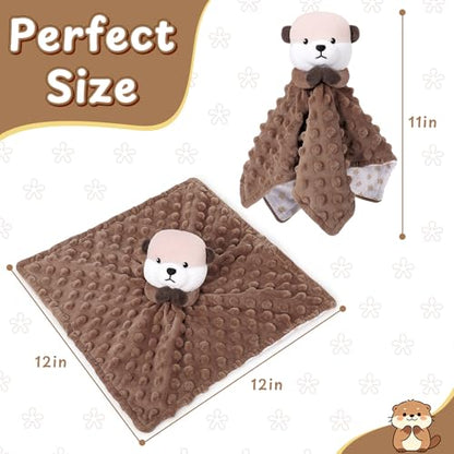 Loveys for Babies, Brown Prayer Otter Baby Security Blanket - color: Brown Otter