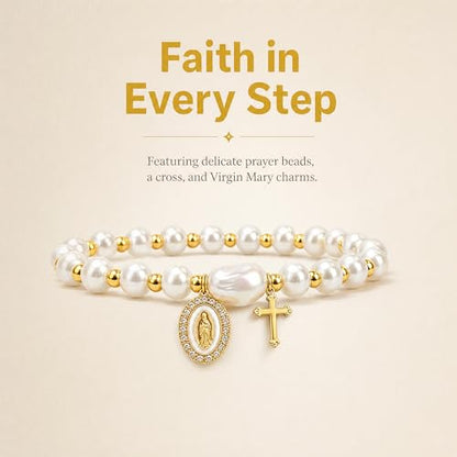 Holy Water Bracelet for Women,Religious Christian FaithJewelry - color: White