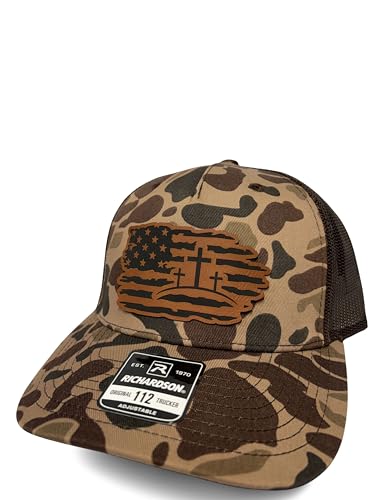 Christian Jesus Cross Hat for Men and Women – God Religious Faith Baseball Cap Trucker Snapback Hat - color: Duck Camo