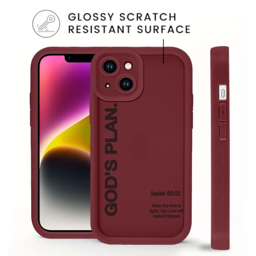 God's Plan Isaiah 60:22 Bible Verse Jesus Cross Christian Red Phone Case for iPhone 17e/iPhone 16e Case Shockproof Soft Protective for Women Men Cover Funda for iPhone 17e/iPhone 16e 6.1 Inch - color: Red