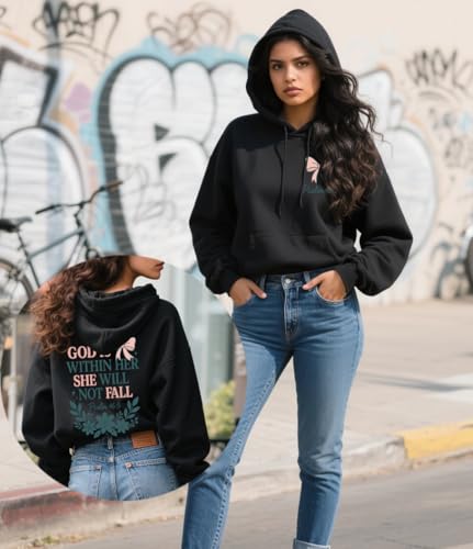 God Is Within Her She Will Not Fall Hoodie Christian Bible Shirt Coquette Christian Jesus Sweatshirts Women