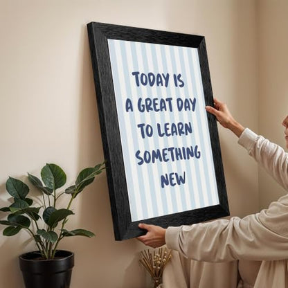 Learn Something Canvas Wall Art Brush Poster 24x36in Black Framed Flat - color: style 010, size: 24"L x 36"W