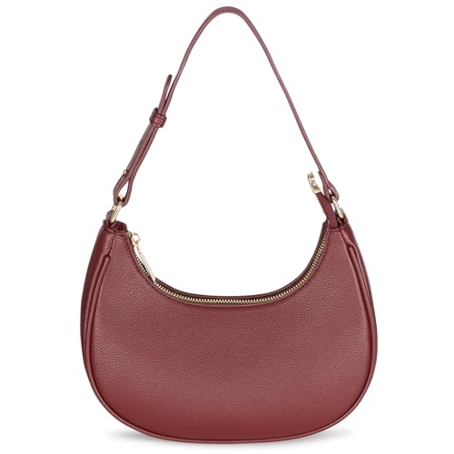 Barabum Small Shoulder Bag for Women Crescent Purse Y2K Trendy Clutch Handbags - color: Burgundy
