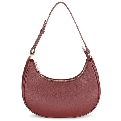 Barabum Small Shoulder Bag for Women Crescent Purse Y2K Trendy Clutch Handbags - color: Burgundy