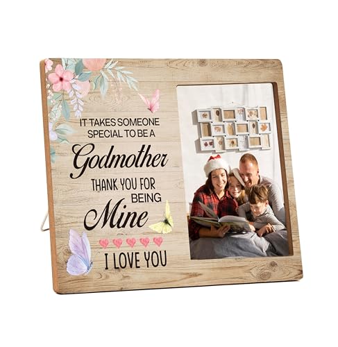 Godmother Proposal Picture Frame, Thank You for Being My Godmother Frame Gifts, Godparents Picture Frame from Godchild, Baptism Picture Frame Gifts for Godmother Birthday Christmas Mothers Day -G(12)