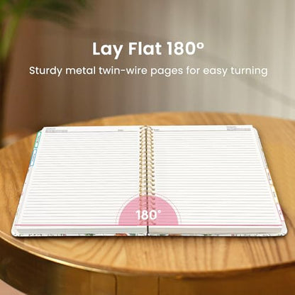 Taja Large Spiral Notebooks for Work 5 Subject with Removable Dividers - color: A - Wildflowers
