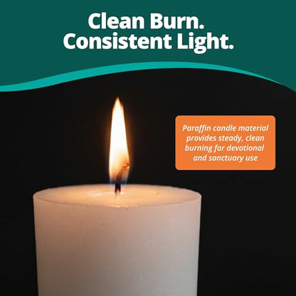 Concordia Supply 7-Day Sanctuary Candle, White, 8" x 3", Pack of 12