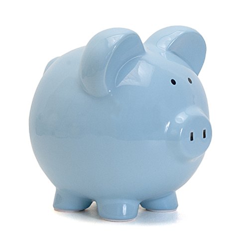Child to Cherish Ceramic Piggy Bank, Blue - color: Light Blue