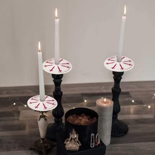 100-Pack White Unscented Taper Candles with Drip Protectors, 4.7" x 0.47" - Smokeless Pure Wax Prayer Candles for Church, Vigil, Memorial, Shabbat & Religious Services - color: 5"100pcs-White